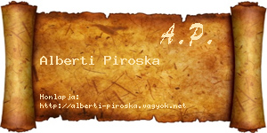 Alberti Piroska névjegykártya